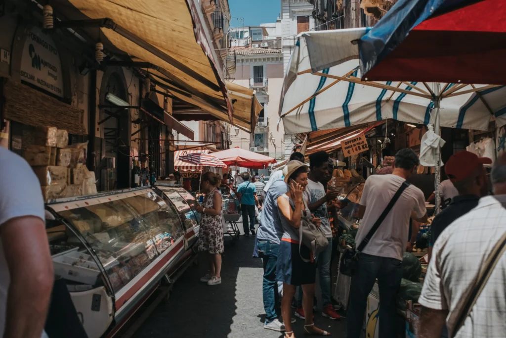 The old town market of Catania