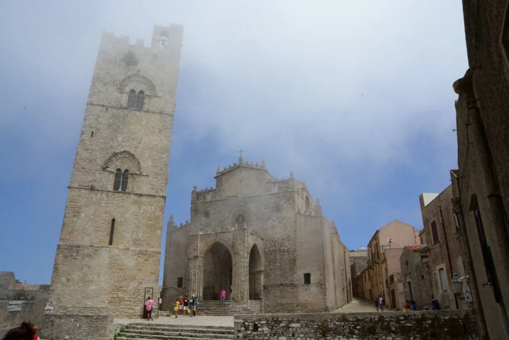 Erice among the clouds in Sicily