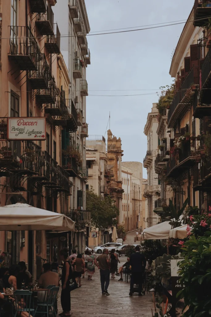 Palermo Street in Italy