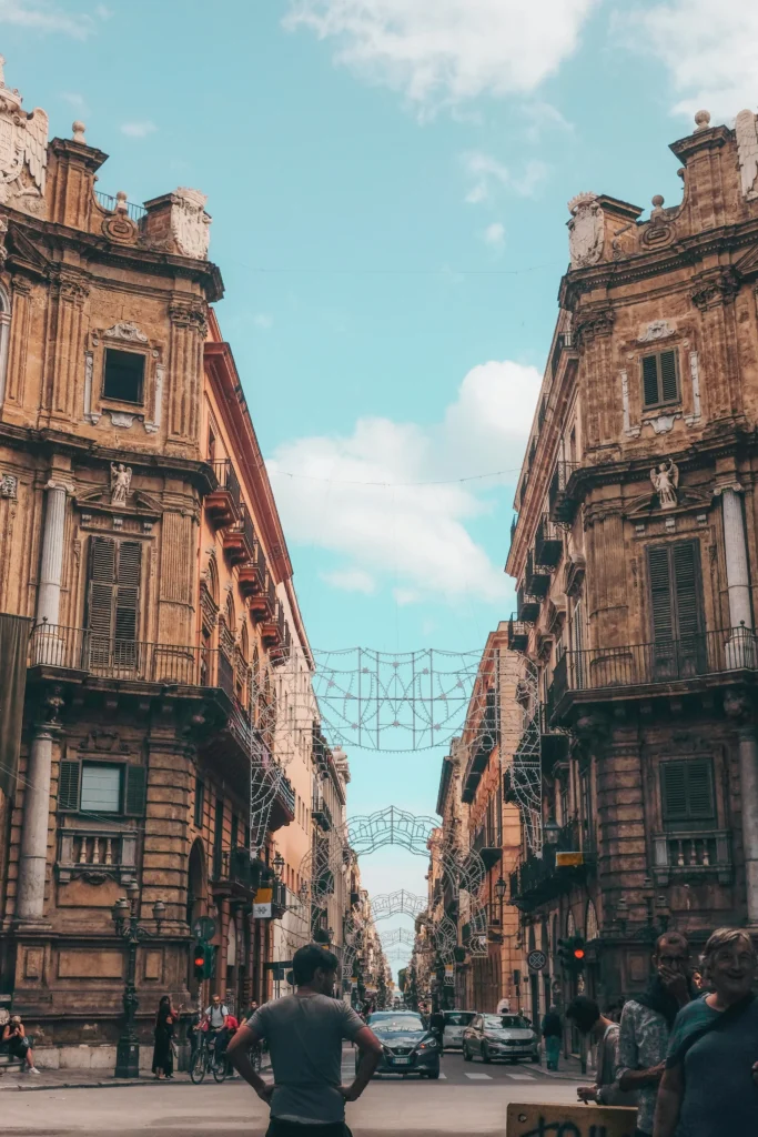 Quattro Canti in the Centro Storico of Palermo, Sicily, Italy