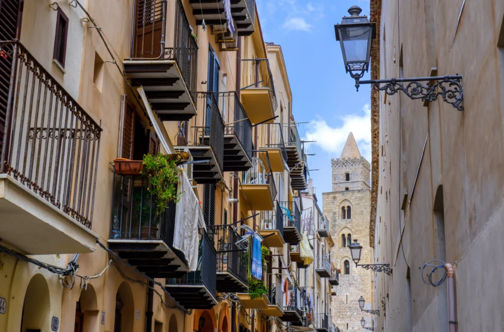 Street in Cefalù where to stay in Sicily